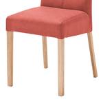 Gestoffeerde stoelen Paki (set van 2) kunstleer - Rood/beukenhoutkleurig