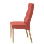Gestoffeerde stoelen Paki (set van 2) kunstleer - Rood/eikenhout