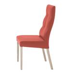 Gestoffeerde stoelen Paki (set van 2) kunstleer - Rood/Sonoma eikenhout