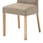 Gestoffeerde stoelen Paki (set van 2) kunstleer - Taupe/eikenhout