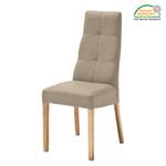 Gestoffeerde stoelen Paki (set van 2) kunstleer - Taupe/eikenhout