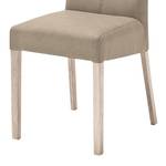 Gestoffeerde stoelen Paki (set van 2) kunstleer - Taupe/Sonoma eikenhout