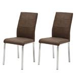 Chaises capitonnées Palmyra (lot de 2) Marron