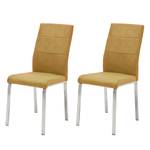 Chaises capitonnées Palmyra (lot de 2) Jaune curry