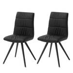 Chaises Puglio (lot de2) Imitation cuir / Acier inoxydable - Noir