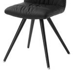 Chaises Puglio (lot de2) Imitation cuir / Acier inoxydable - Noir