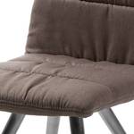 Chaises Puglio (lot de 2) Tissu - Marron foncé / Acier inoxydable