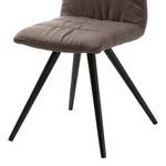 Gestoffeerde stoel Puglio geweven stof - Donkerbruin/zwart