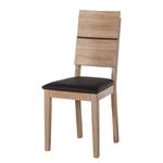 Gestoffeerde stoelen RichWOOD I (2-delig massief wild eikenhout/echt leer