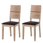 Gestoffeerde stoelen RichWOOD II (2-deli (2-delige set) - massief wild eikenhout/kunstleer