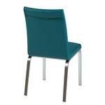 Gestoffeerde stoelen Rilenas kunstleer/chroom - Petrolblauw
