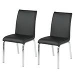 Gestoffeerde stoelen Rilenas kunstleer/chroom - Zwart