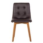 Gestoffeerde stoelen Ameros I echt leer - Donkerbruin/eikenhoutkleurig