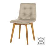 Chaises Saleno I (lot de 2) Cuir véritable - Limon / Chêne - Limon / Chêne