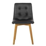 Chaises Saleno I (lot de 2) Cuir véritable - Limon / Chêne - Noir / Chêne