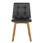 Gestoffeerde stoelen Saleno I kunstleer - Zwart/eikenhoutkleurig