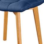 Chaises Saleno III (lot de 2) Tissu / Chêne massif - Bleu jean / Hêtre