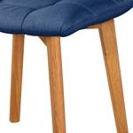 Chaises Saleno III (lot de 2) Tissu / Chêne massif - Bleu jeans / Chêne