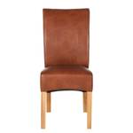 Gestoffeerde stoelen Sarpsborg II kunstleer antiek cognackleurig - Cognackleurig/eikenhoutkleurig