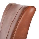 Chaises capitonnées Sarpsborg (lot de 2) Imitation cuir Cognac vieilli - Cognac / Chêne