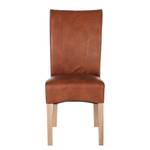 Chaises capitonnées Sarpsborg (lot de 2) Imitation cuir Cognac vieilli - Cognac / Chêne clair