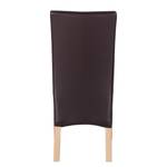 Chaises Sarpsborg (lot de 2) Imitation cuir - Marron foncé / Hêtre