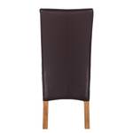 Chaises Sarpsborg (lot de 2) Imitation cuir - Marron foncé / Chêne