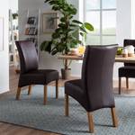 Gestoffeerde stoelen Sarpsborg (2-delige kunstleer - Donkerbruin/eikenhoutkleurig
