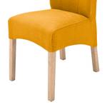 Gestoffeerde stoelen Alessia II geweven stof - Kerriegeel/natuurlijk beukenhoutkleurig