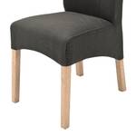 Gestoffeerde stoelen Alessia II geweven stof - Donkerbruin/beukenhoutkleurig
