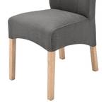 Chaises capitonnées Sarpsborg (lot de 2) Textile - Marron gris/ Hêtre