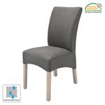 Gestoffeerde stoelen Alessia II geweven stof - Grijsbruin/Sonoma eikenhout