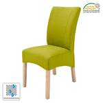 Chaises capitonnées Sarpsborg (lot de 2) Textile - Vert kiwi / Hêtre naturel