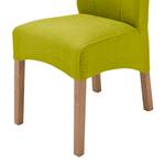 Gestoffeerde stoelen Alessia II geweven stof - Kiwigroen/eikenhoutkleurig