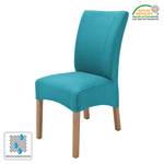 Chaises capitonnées Sarpsborg (lot de 2) Textile - Bleu pétrole / Chêne