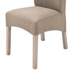 Gestoffeerde stoelen Alessia II geweven stof - Taupe/Sonoma eikenhout
