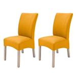 Chaises capitonnées Sarpsborg (lot de 2) Textile - Curry / Chêne de Sonoma