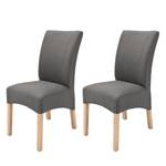 Chaises capitonnées Sarpsborg (lot de 2) Textile - Marron gris/ Hêtre