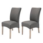 Chaises capitonnées Sarpsborg (lot de 2) Textile - Marron gris/ Chêne de Sonoma