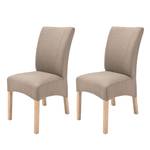 Chaises capitonnées Sarpsborg (lot de 2) Textile - Taupe / Hêtre