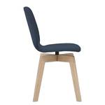 Chaises rembourrées Stig II (lot de 2) Tissu / Chêne massif - Tissu Vesta : Bleu - Chêne