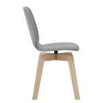 Gestoffeerde stoelen Stig I geweven stof/massief eikenhout - Stof Vesta: Donkergrijs - Eik