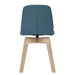 Gestoffeerde stoelen Stig I geweven stof/massief eikenhout - Stof Vesta: Petrolblauw - Eik