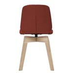 Chaises rembourrées Stig II (lot de 2) Tissu / Chêne massif - Tissu Vesta : Rouge - Chêne