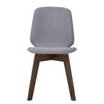 Gestoffeerde stoelen Stig I geweven stof/massief eikenhout - Stof Vesta: Grijs - Walnoot