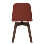 Gestoffeerde stoelen Stig I geweven stof/massief eikenhout - Stof Vesta: Rood - Walnoot