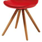 Eetkamerstoelen Paonia (4-delige set) kunststof/massief beukenhout - Rood