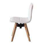 Chaises Crofton I (lot de 2) Imitation cuir / Chêne massif - Blanc