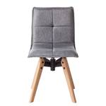 Gestoffeerde stoelen Crofton I geweven stof/massief eikenhout - grijs/eikenhout