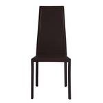 Chaises Valentina (lot de 2) Imitation cuir - Fibres de cuir Elsu I : Marron foncé